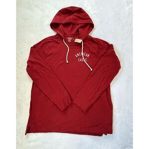 Men's American Eagle Seriously Soft Red Pullover Hoodie, Pockets Size L NWT